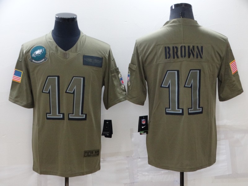 Men's Philadelphia Eagles A.J. Brown #11 Brown Jersey